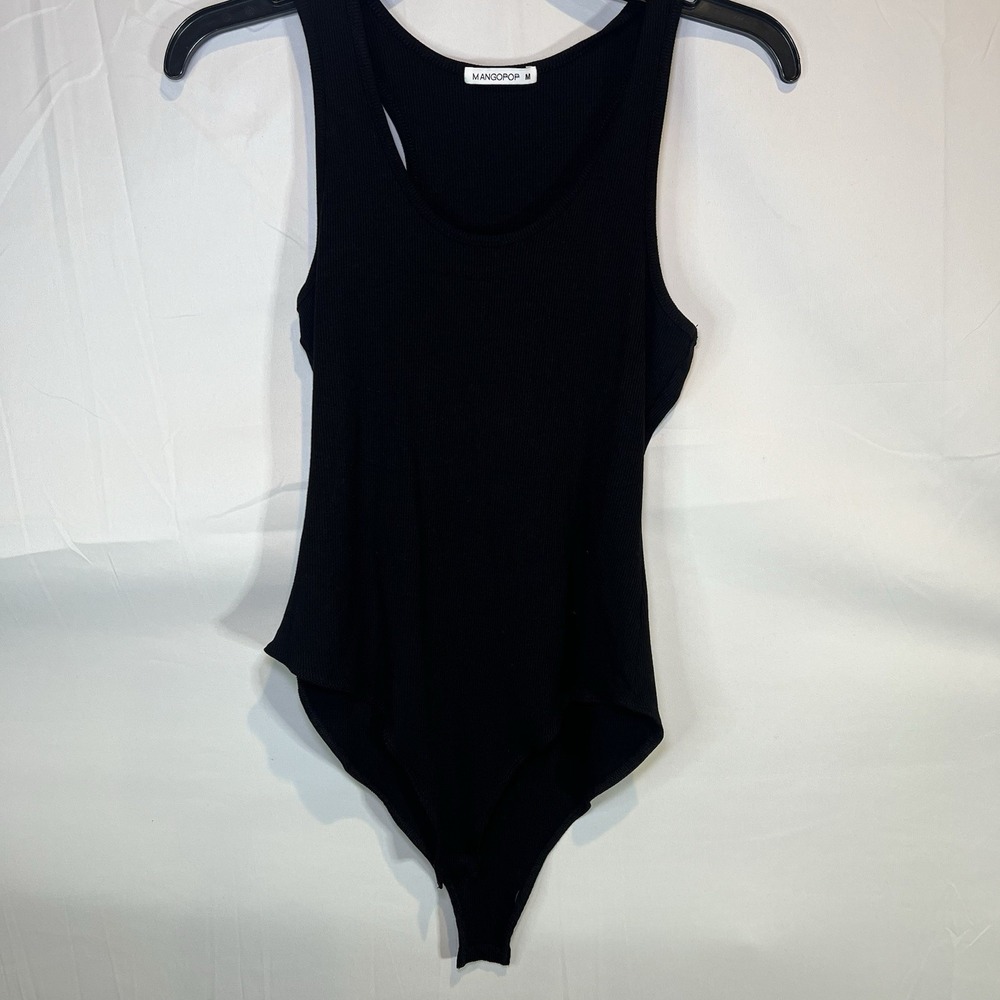 MangoPop Collection Black Medium Bodysuit‎ Tank Top Leotard One Piece Bodycon